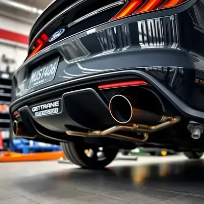 Performance exhaust installation on Mustang